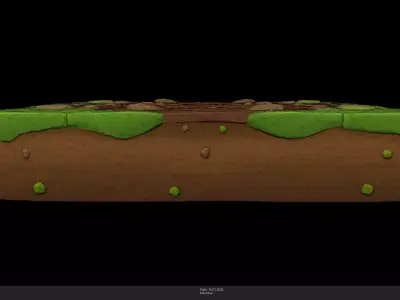 Stylized Grass Tile Game Ready - AI Low-poly 3D model
