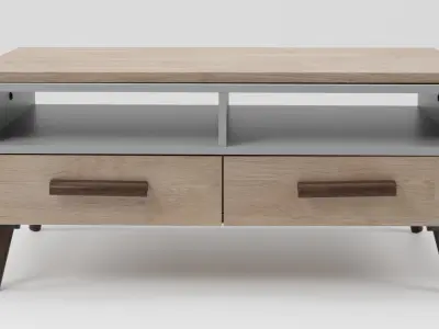 ALLOA Coffee Table Light Wood with Grey 3D model