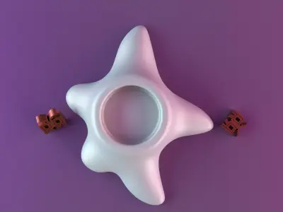 lazy star tealight candle holder 3D print model