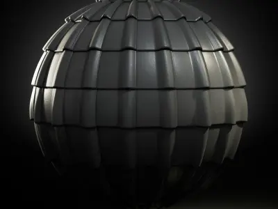 3D PBR Texture of European Roof Tiles  2x2m  4k 8k Texture