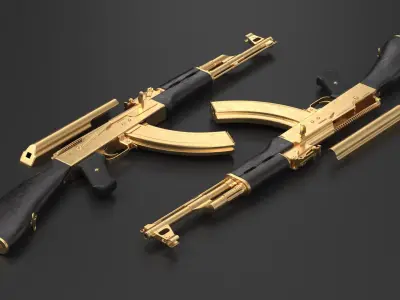  AK 47 Assembled Gold and Ebony 