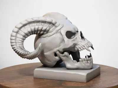 Skull scream horns Headphone Stand Cyborg Headset Stand 3D print model