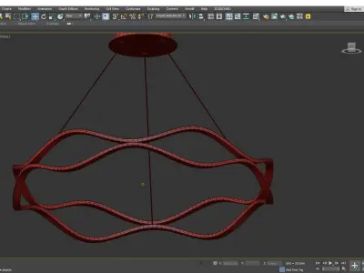 Aluminium Indoor Hanging Lamp with Silicone Shade Low-poly 3D model