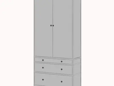 HEMNES Glass-door cabinet 3D model