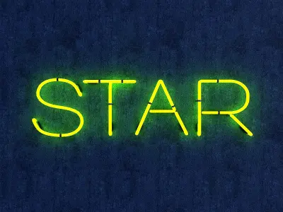 Star Neon Sign Low-poly 3D model