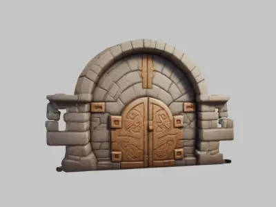 Stylized Stone Archway 3D Model Low-poly 3D model