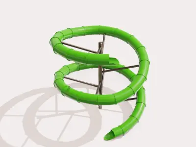 Water Slide Low-poly 3D model 3