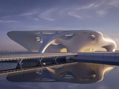 Futuristic building 32 3D model