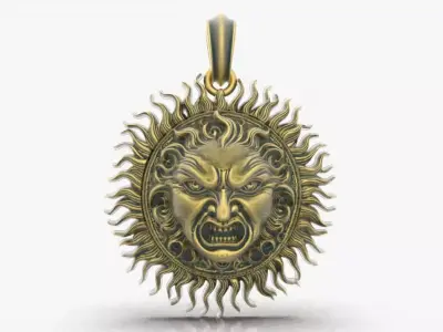 The angry radiant Sun 3D print model