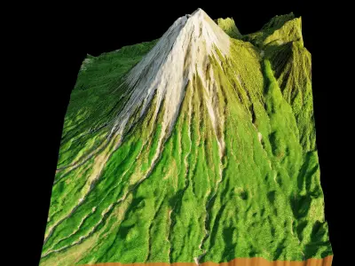 Mount Semeru 3d model terrain 3D model