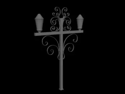 Victorian Style Decorative Street Lamp 3D Model Low-poly 3D model