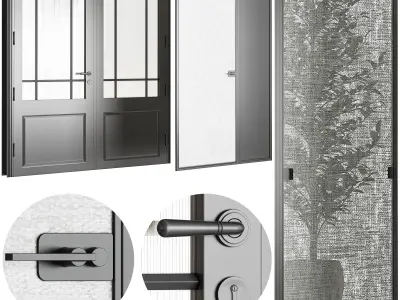 Set Modern Door 09 3D model