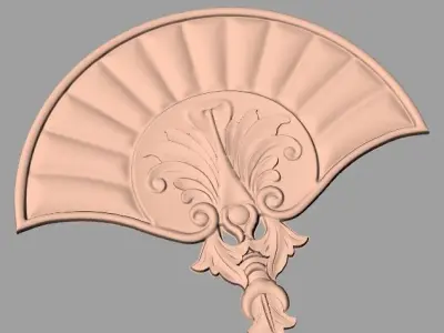 Bed door flower 3D relief STL model for CNC engraving E544 3D model