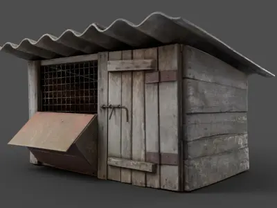 Wooden Cage Low-poly 3D model