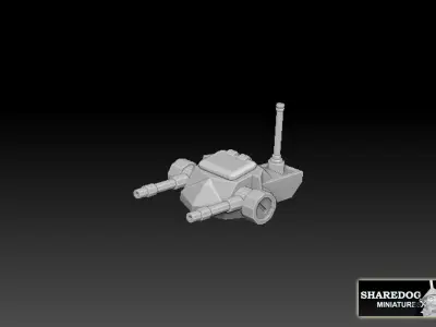 Twin Machinegun Turret 3D print model