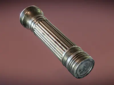 Vintage Flashlight Low-poly 3D model