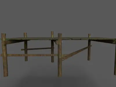 wooden jetty Low-poly 3D model