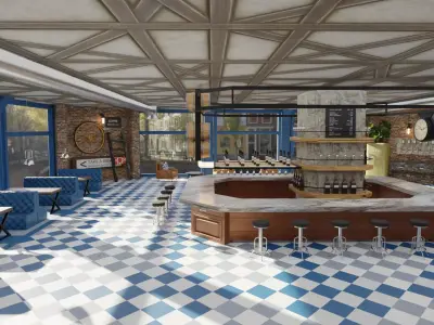 Dinning and wine bar 3D model