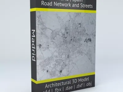 Madrid Road Network and Streets 3D model