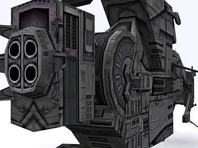 3DRT - Sci-Fi Airspace - Spaceship 01B Low-poly 3D model