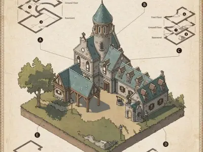 low poly castle Low-poly 3D model
