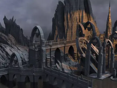 Khazaddum mountain ruins 2  3D model