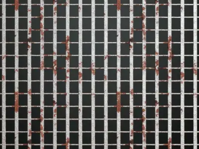 Rusted Metal Walkway PBR Seamless Texture