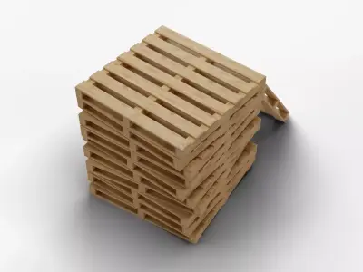 Stacks of Wooden Pallet 3D model