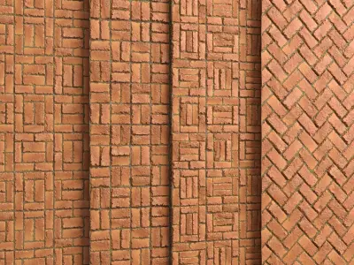 Materials 7- Brick Tiles PBR in 4 Patterns Texture