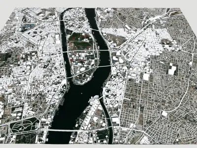 Cityscape Cairo Egypt fragment city 3D model