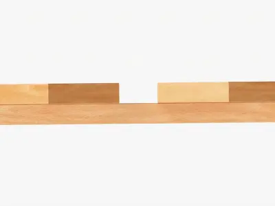 Fence wooden 01 3D model