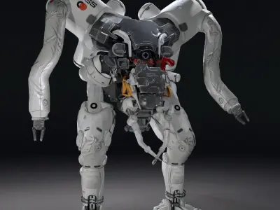 Lowpoly model robot - mech 3D model Low-poly 3D model