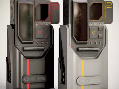 Sci-fi Console V2 PBR Low-poly 3D model
