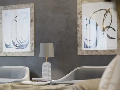 Corona - C4D Scene files - Modern Classic Bedroom Interior Scene 3D model