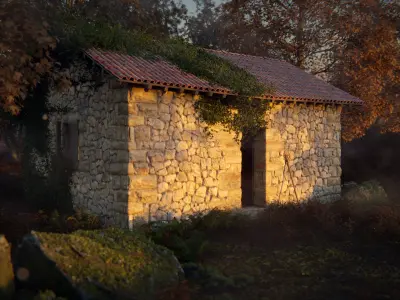 Old Italian Stone Shed 3D model