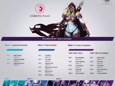 Pack Learn Zbrush and Sculpt Epic Characters 3D model