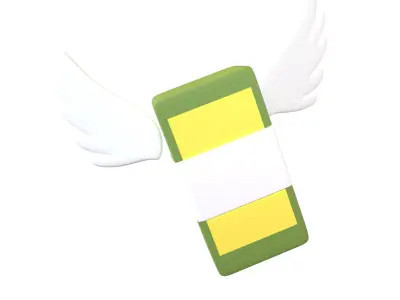 Cartoon Money With Wing V1 003 Low-poly 3D model