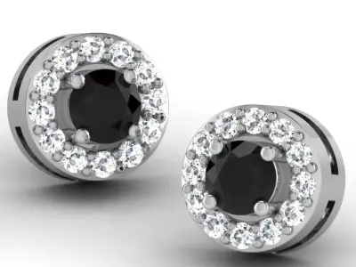 Gold Diamond Women Earring 3D print Model 3D print model 146