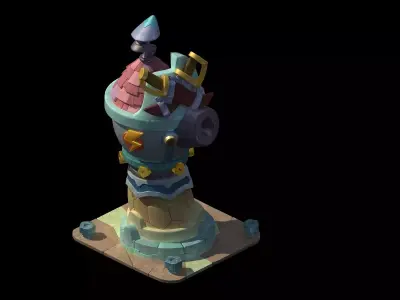 Combat tower normal state 3D model
