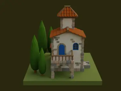 Cartoon House 3 Low-poly 3D model