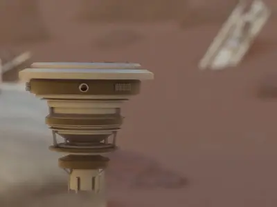 Sci-fi android robot Low-poly 3D model