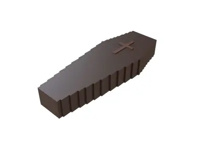 Voxel Coffin v1 001 Low-poly 3D model