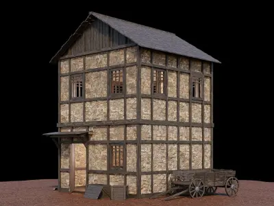 Medieval Village Asset 05 - 4K Textures Game Ready Low-poly 3D model
