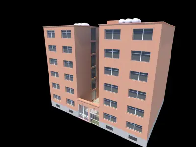 Pack of 20 Buildings Low-poly 3D model