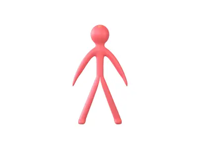 Stick Men v1 009 Low-poly 3D model