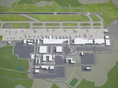 Gothenburg Airport Low-poly 3D model