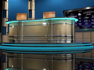 News Room - Talk show Set 3D model