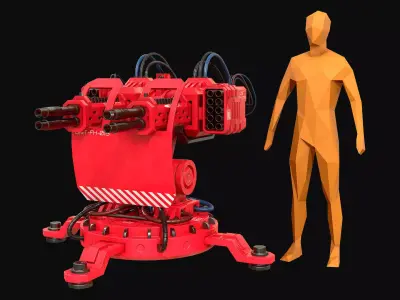 Turret Concept-2-Red 3D model