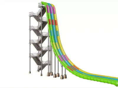 Freefall Water Slide 3D model