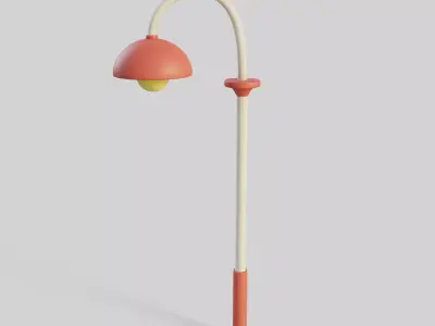 Cartoon Street Light 6 Low-poly 3D model
